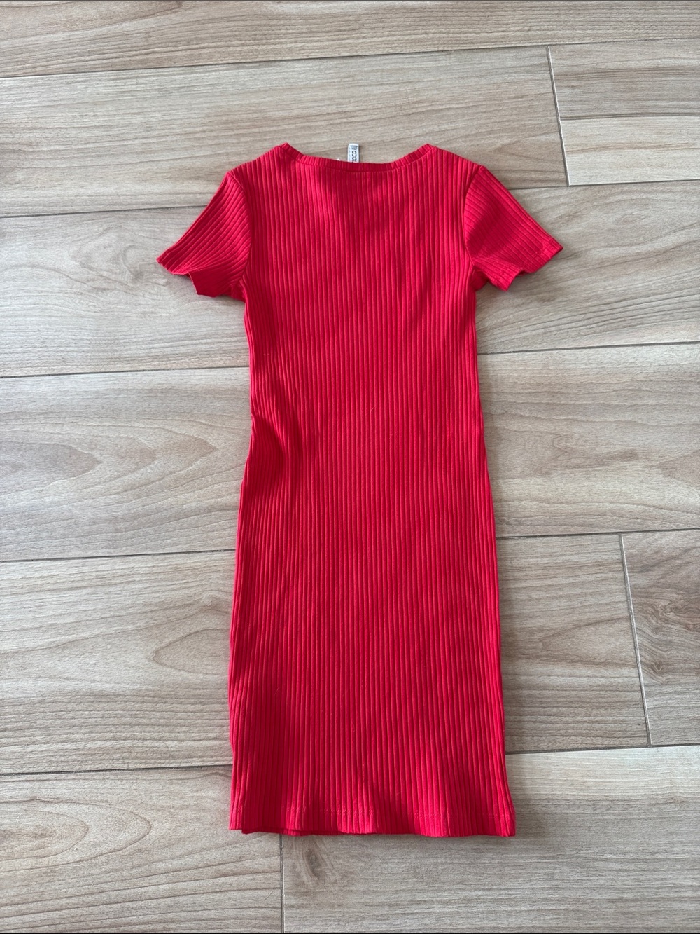 H&M Red Short Sleeve Garden Indie Sleaze Twee Fitted Mini Dress 90s - Picture 4 of 4